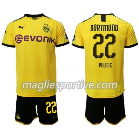 Completo Calcio Borussia Dortmund Pulisic 22 Bambino Divisa Prima 2019/2020
